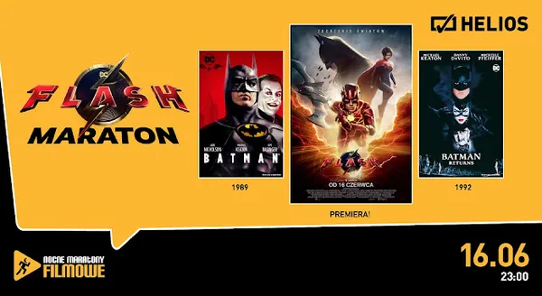 Nocny maraton filmów DC w Heliosie. Flash i klasyczne Batmany